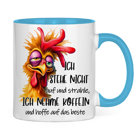Tasse zweifarbig Ich steh nicht auf ....