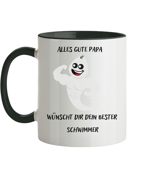Alles Gute Papa wünscht Dir Dein Bester Schwimmer - Tasse zweifarbig