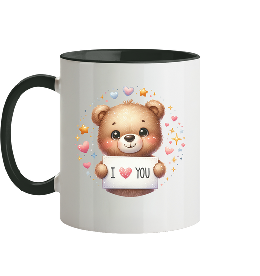 Süßer Bär mit I love You - Tasse zweifarbig