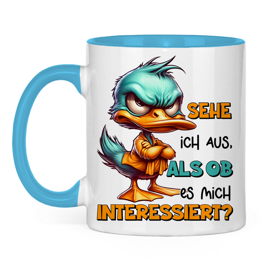Tasse zweifarbig Sehe ich aus als ob es mich Intressiert?