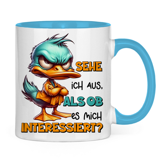 Tasse zweifarbig Sehe ich aus als ob es mich Intressiert?