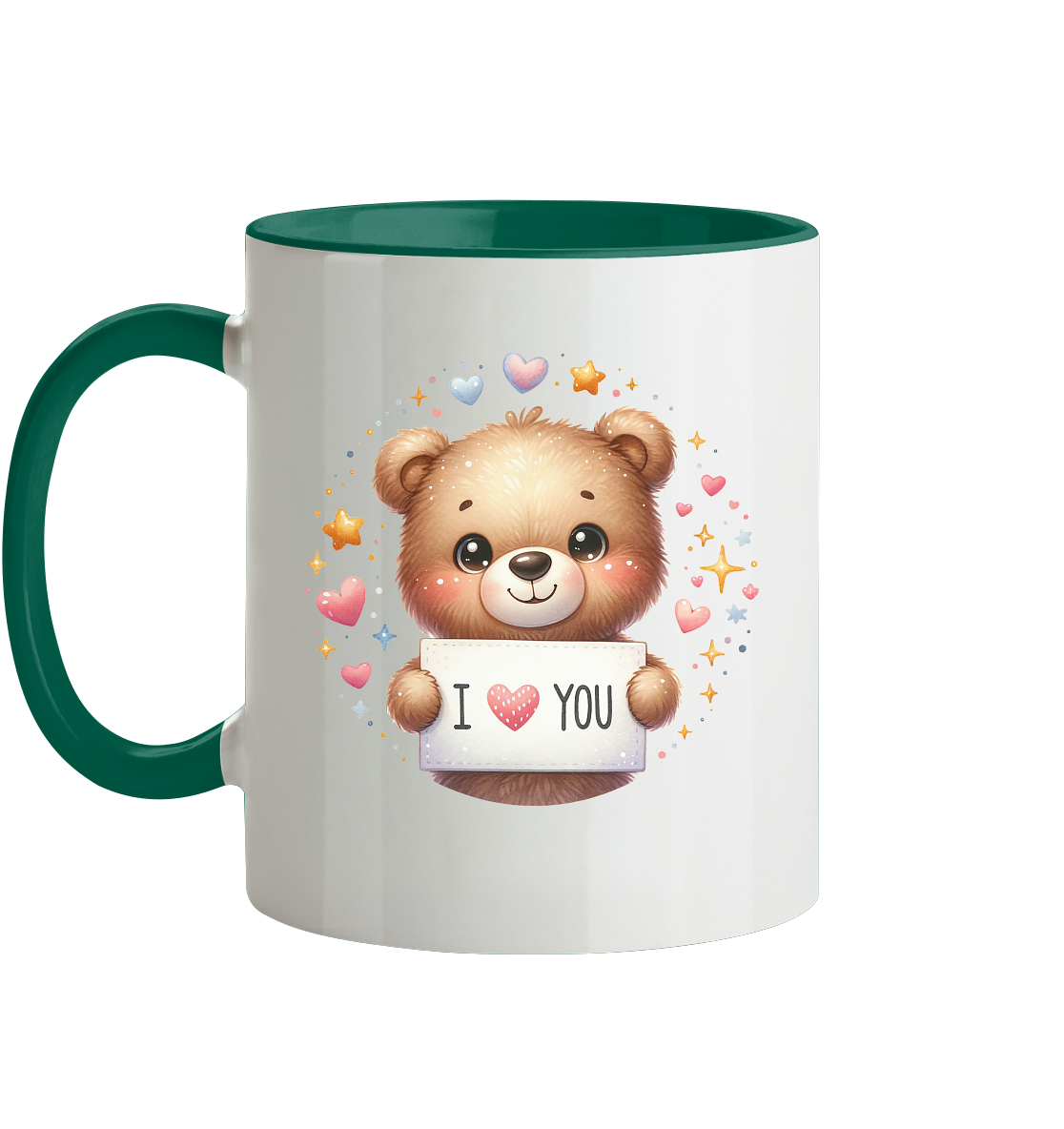Süßer Bär mit I love You - Tasse zweifarbig