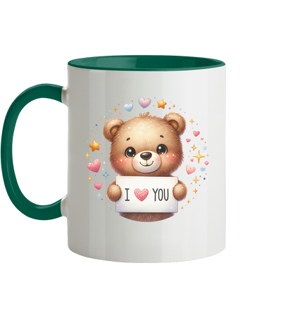 Süßer Bär mit I love You - Tasse zweifarbig