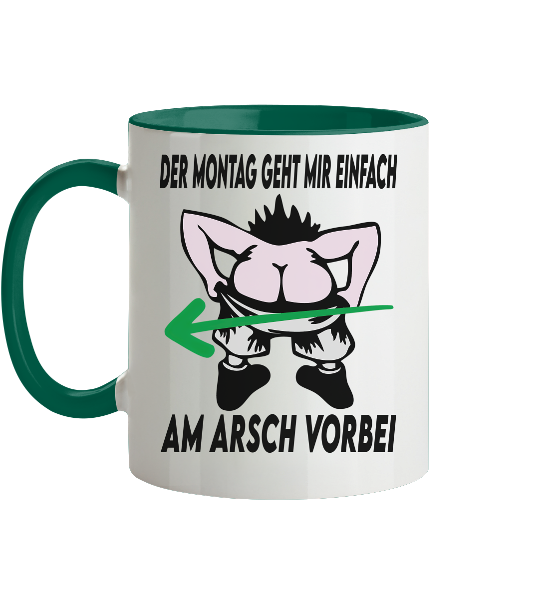 Am Montag geht mir einfach am Arsch vorbei - Tasse zweifarbig