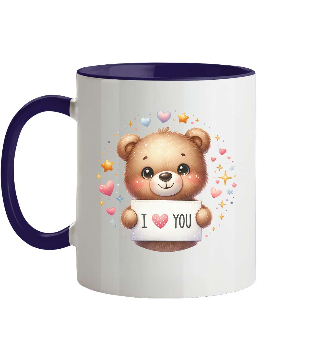 Süßer Bär mit I love You - Tasse zweifarbig