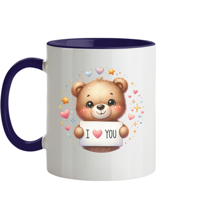 Süßer Bär mit I love You - Tasse zweifarbig