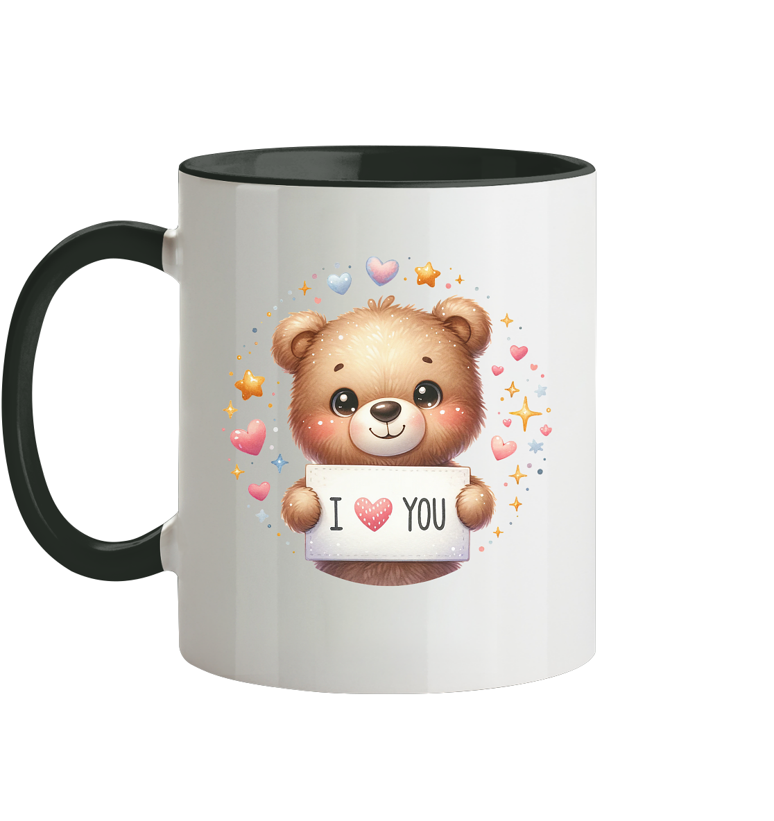 Süßer Bär mit I love You - Tasse zweifarbig