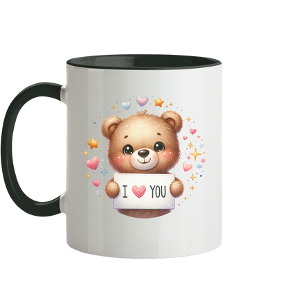Süßer Bär mit I love You - Tasse zweifarbig