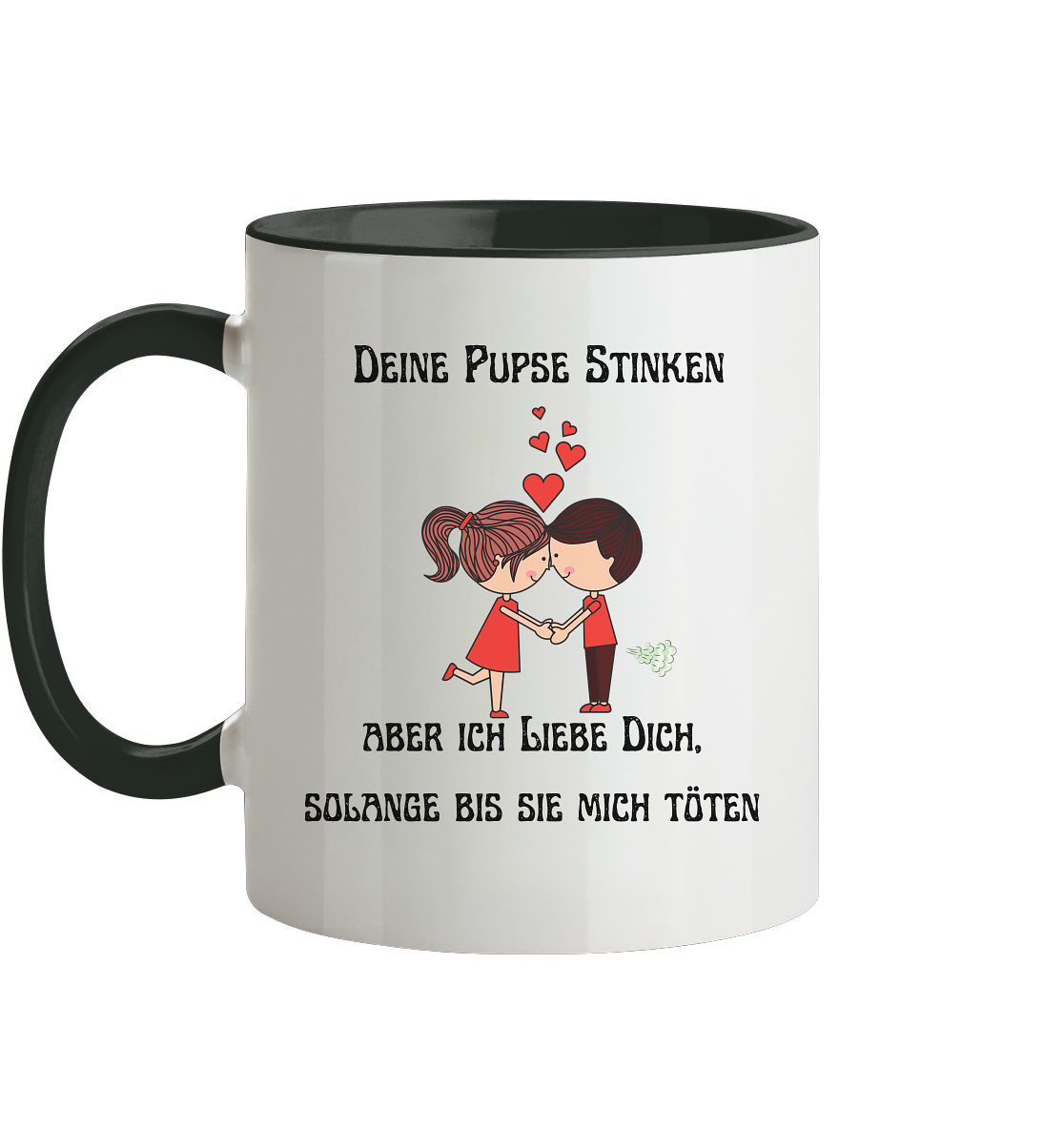 Für ihn Deine Pups stinken....... - Tasse zweifarbig