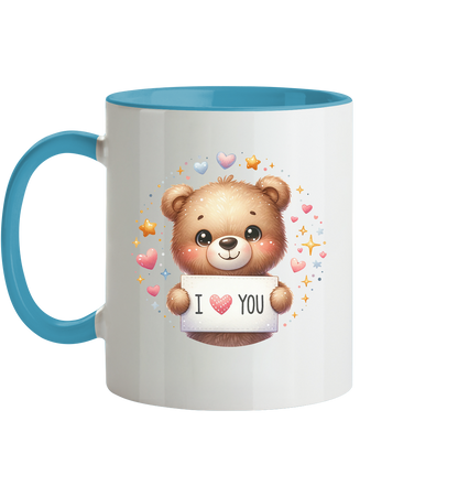 Süßer Bär mit I love You - Tasse zweifarbig