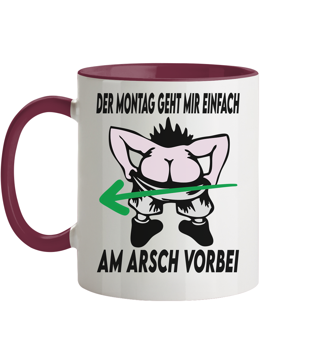 Am Montag geht mir einfach am Arsch vorbei - Tasse zweifarbig