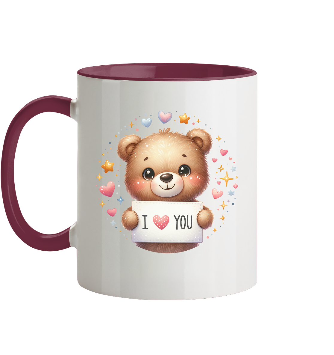 Süßer Bär mit I love You - Tasse zweifarbig