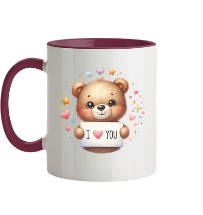Süßer Bär mit I love You - Tasse zweifarbig