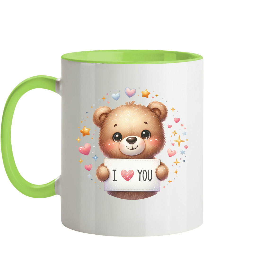 Süßer Bär mit I love You - Tasse zweifarbig
