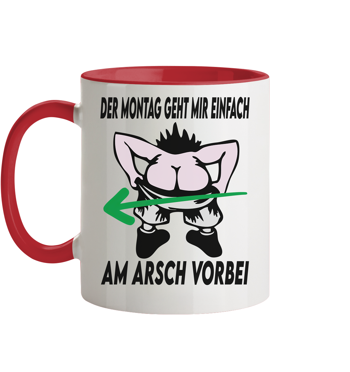 Am Montag geht mir einfach am Arsch vorbei - Tasse zweifarbig