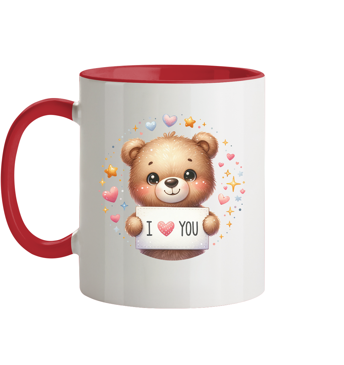 Süßer Bär mit I love You - Tasse zweifarbig