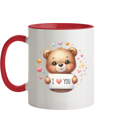 Süßer Bär mit I love You - Tasse zweifarbig
