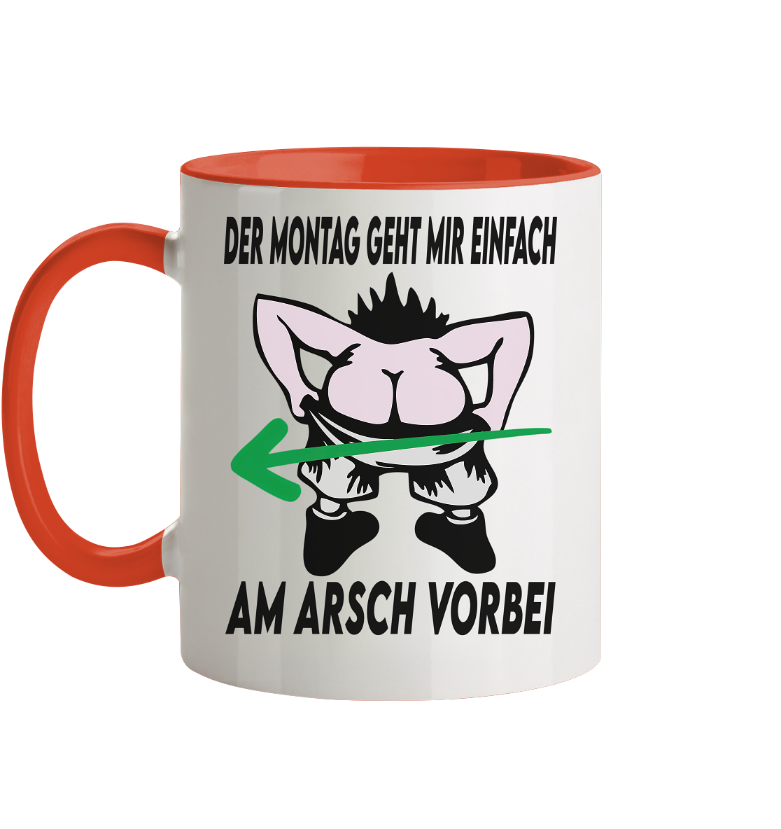 Am Montag geht mir einfach am Arsch vorbei - Tasse zweifarbig