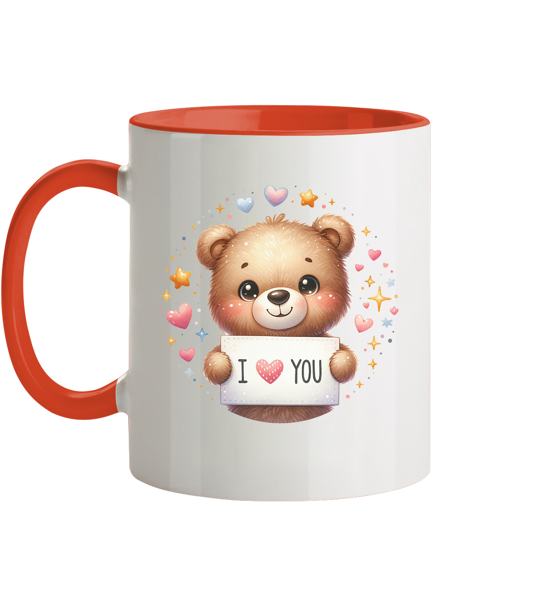 Süßer Bär mit I love You - Tasse zweifarbig