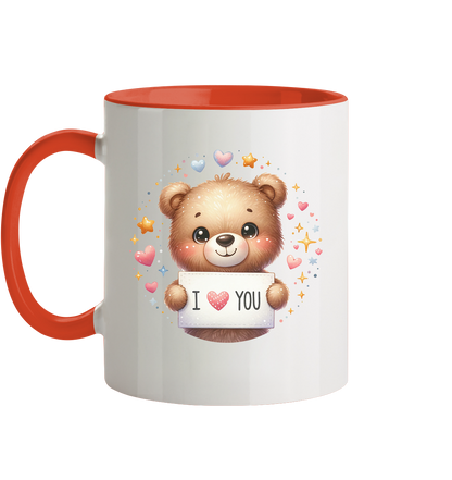 Süßer Bär mit I love You - Tasse zweifarbig