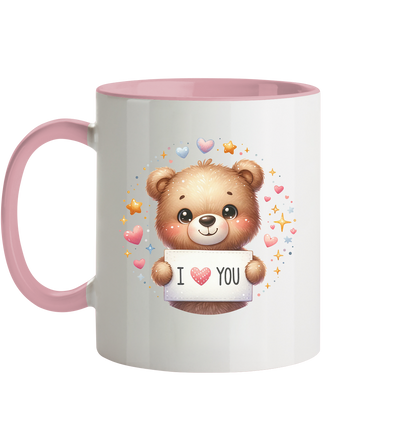 Süßer Bär mit I love You - Tasse zweifarbig
