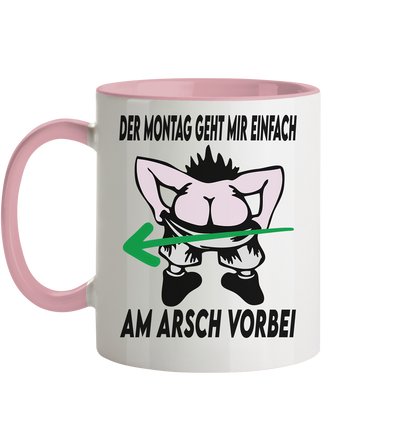 Am Montag geht mir einfach am Arsch vorbei - Tasse zweifarbig