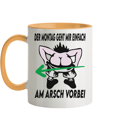 Am Montag geht mir einfach am Arsch vorbei - Tasse zweifarbig