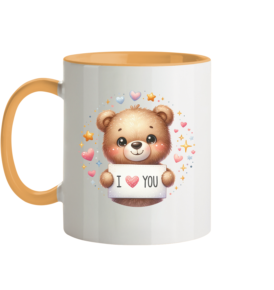 Süßer Bär mit I love You - Tasse zweifarbig