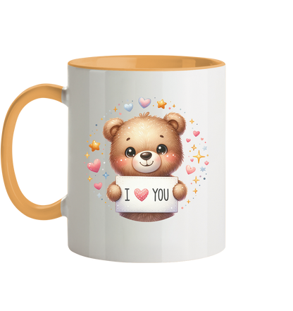 Süßer Bär mit I love You - Tasse zweifarbig