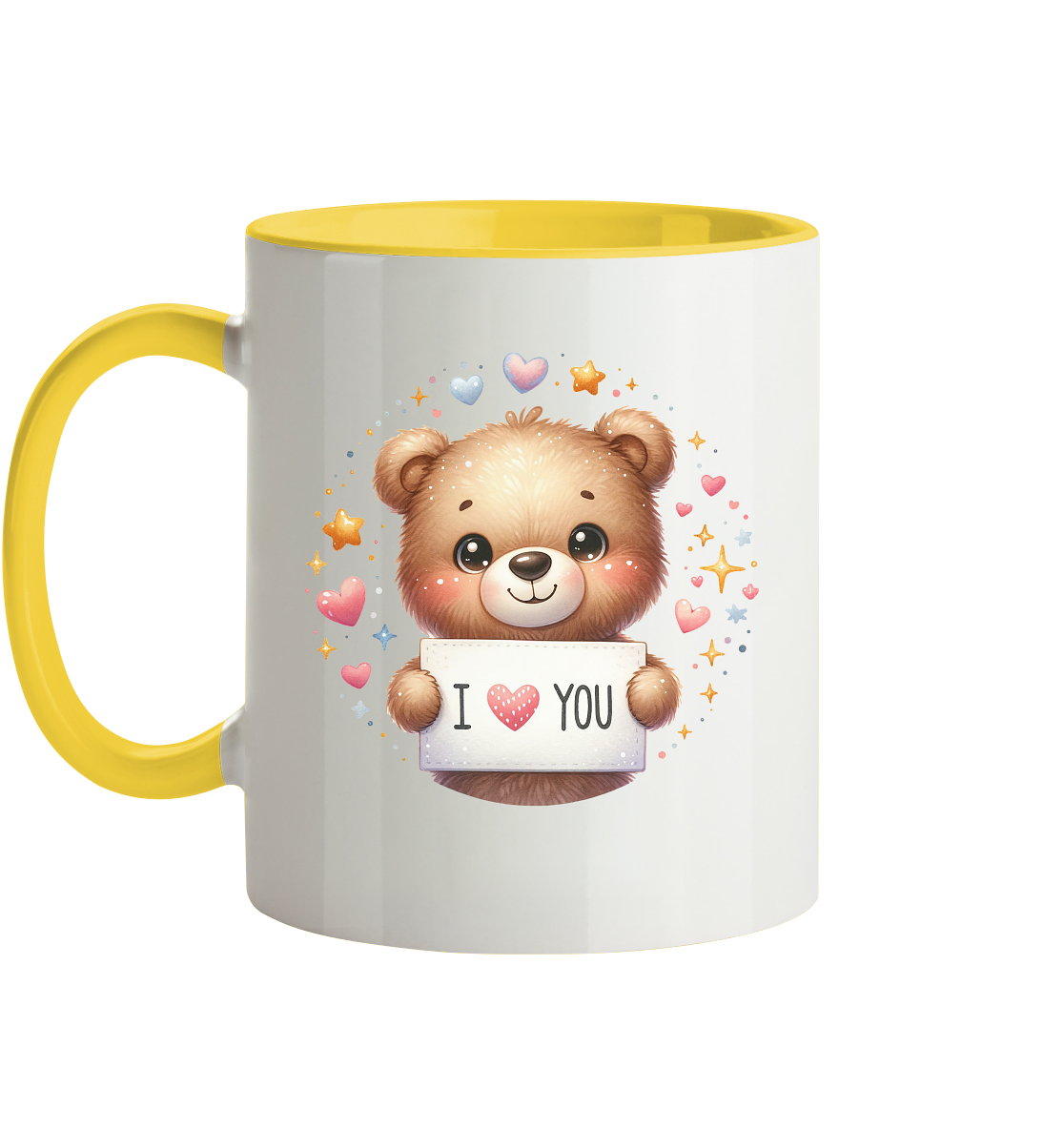 Süßer Bär mit I love You - Tasse zweifarbig