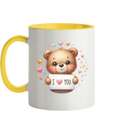 Süßer Bär mit I love You - Tasse zweifarbig
