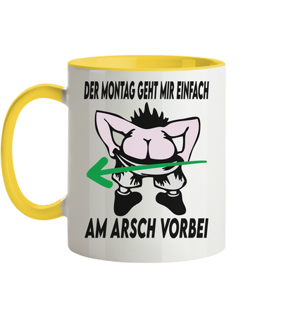 Am Montag geht mir einfach am Arsch vorbei - Tasse zweifarbig