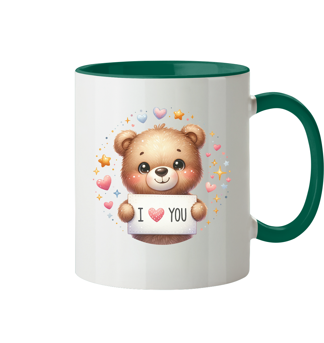 Süßer Bär mit I love You - Tasse zweifarbig