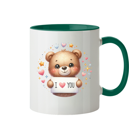 Süßer Bär mit I love You - Tasse zweifarbig
