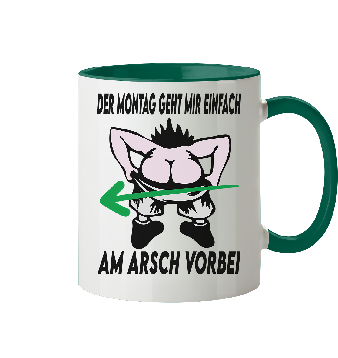 Am Montag geht mir einfach am Arsch vorbei - Tasse zweifarbig
