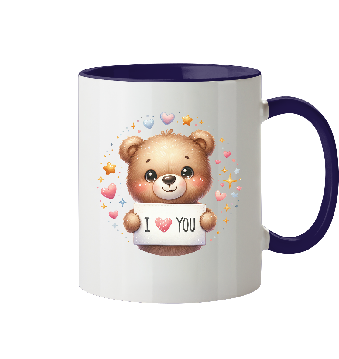 Süßer Bär mit I love You - Tasse zweifarbig