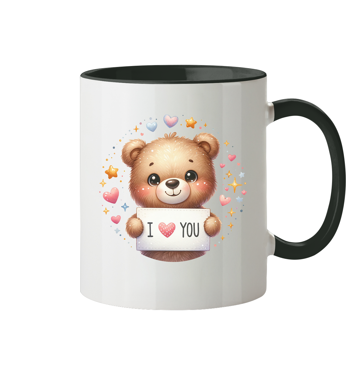 Süßer Bär mit I love You - Tasse zweifarbig