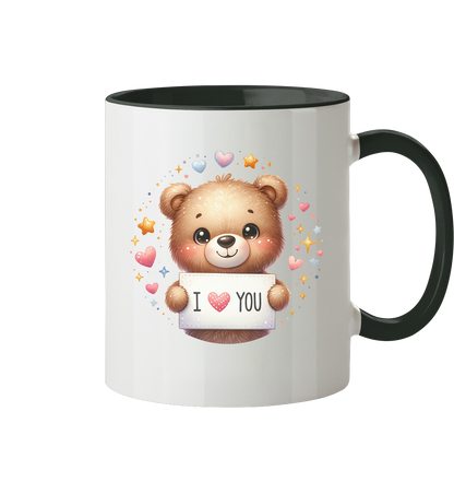 Süßer Bär mit I love You - Tasse zweifarbig