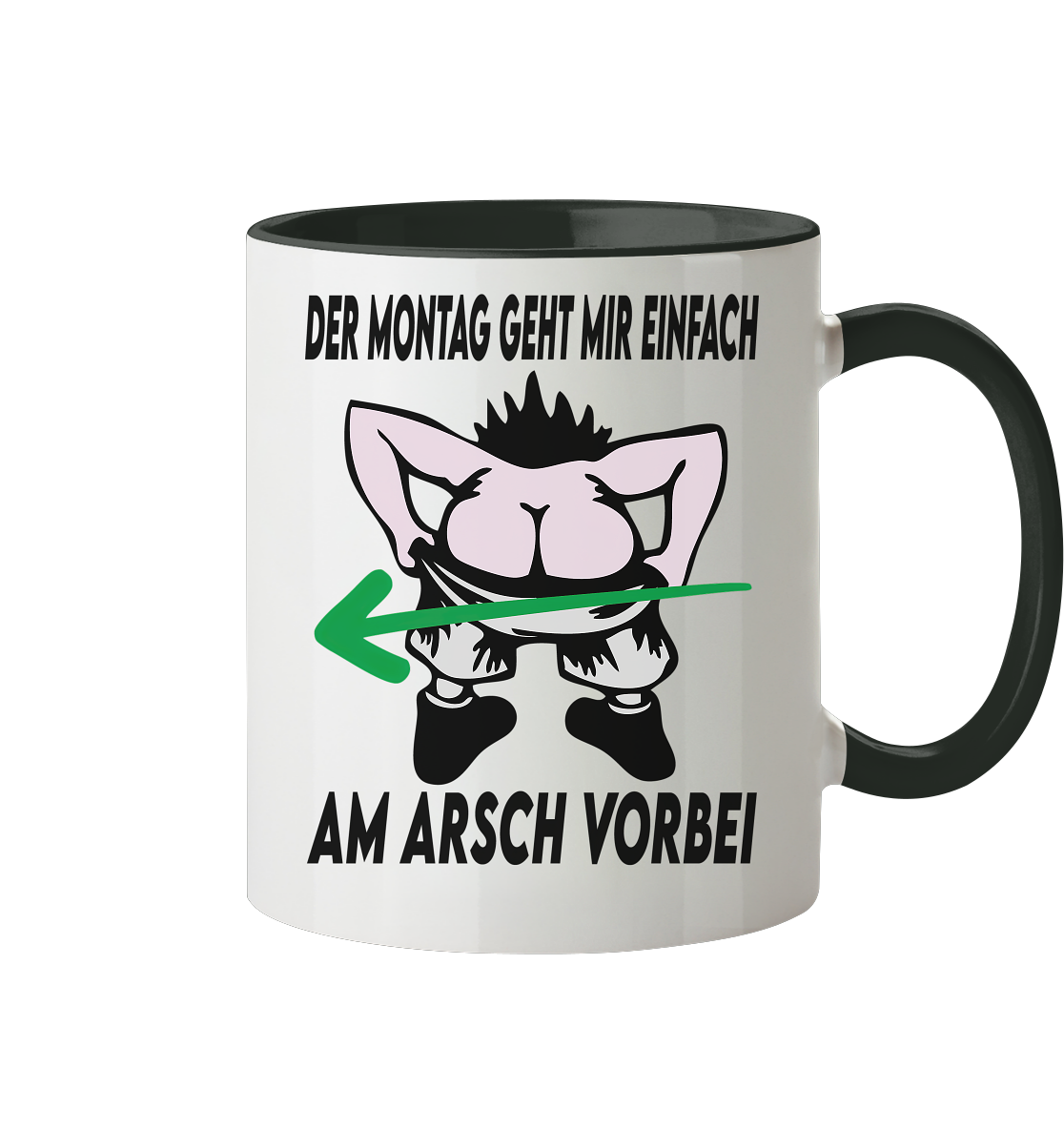 Am Montag geht mir einfach am Arsch vorbei - Tasse zweifarbig