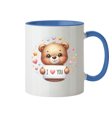 Süßer Bär mit I love You - Tasse zweifarbig