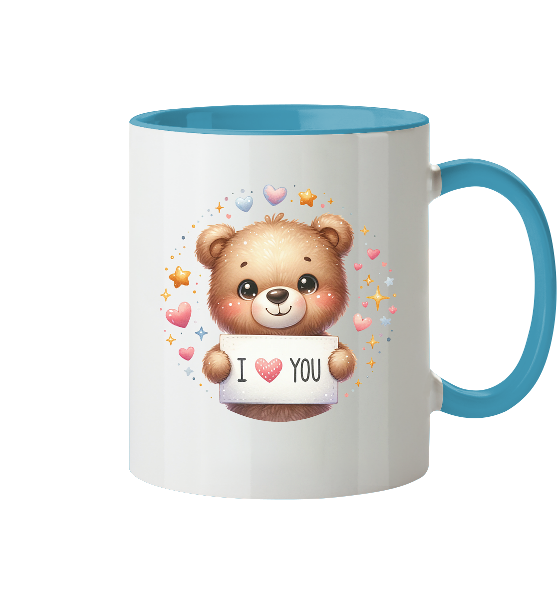 Süßer Bär mit I love You - Tasse zweifarbig