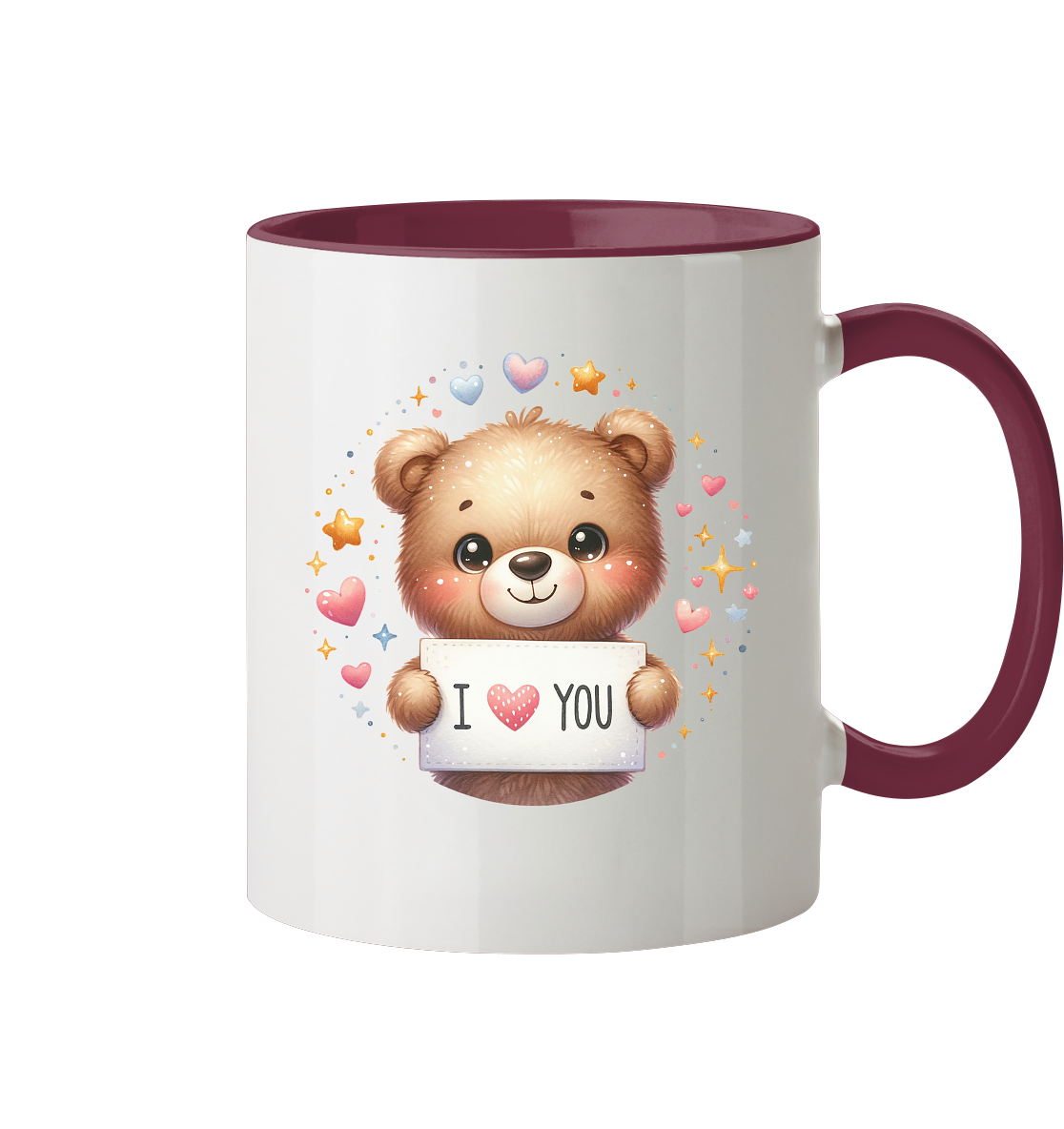 Süßer Bär mit I love You - Tasse zweifarbig