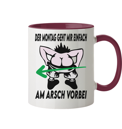 Am Montag geht mir einfach am Arsch vorbei - Tasse zweifarbig
