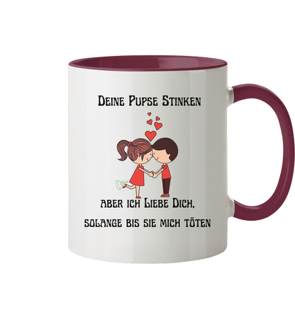 Für Sie---Deine Pupse Stinken...... - Tasse zweifarbig