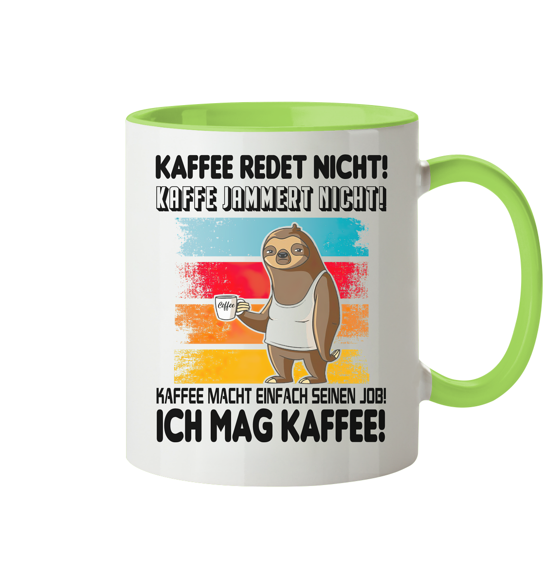 Tasse mit Faultier Kaffe redet nicht.... - Tasse zweifarbig