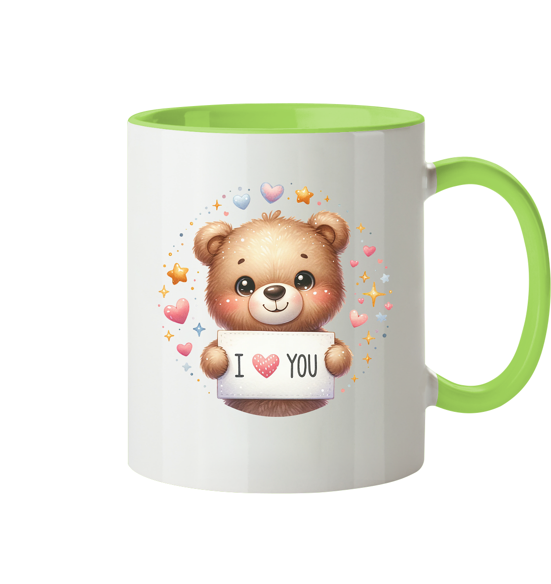 Süßer Bär mit I love You - Tasse zweifarbig