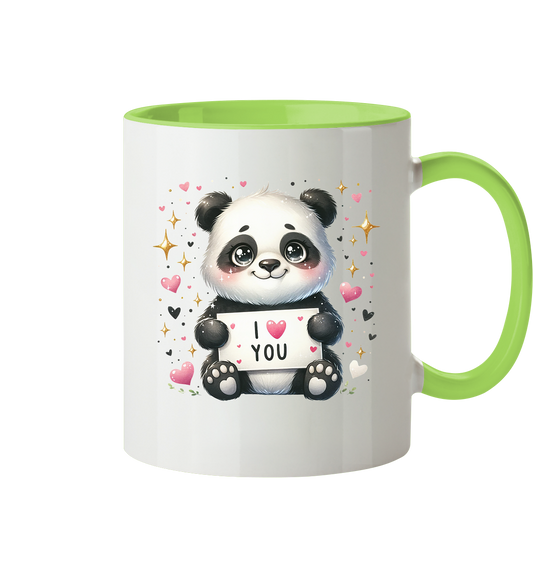 Süßer Panda mit I love You - Tasse zweifarbig