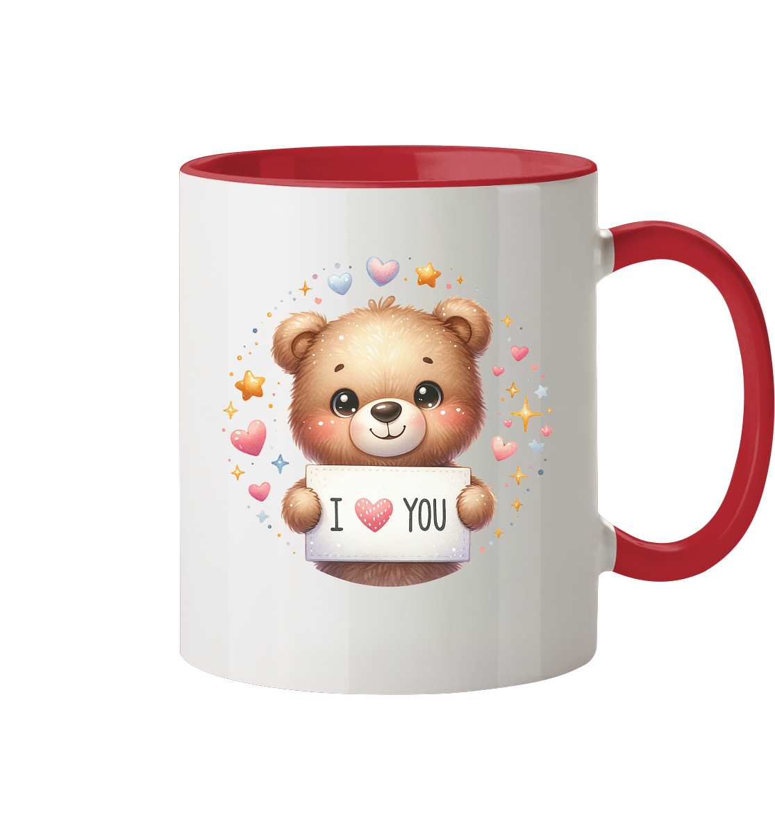 Süßer Bär mit I love You - Tasse zweifarbig