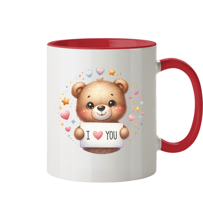 Süßer Bär mit I love You - Tasse zweifarbig