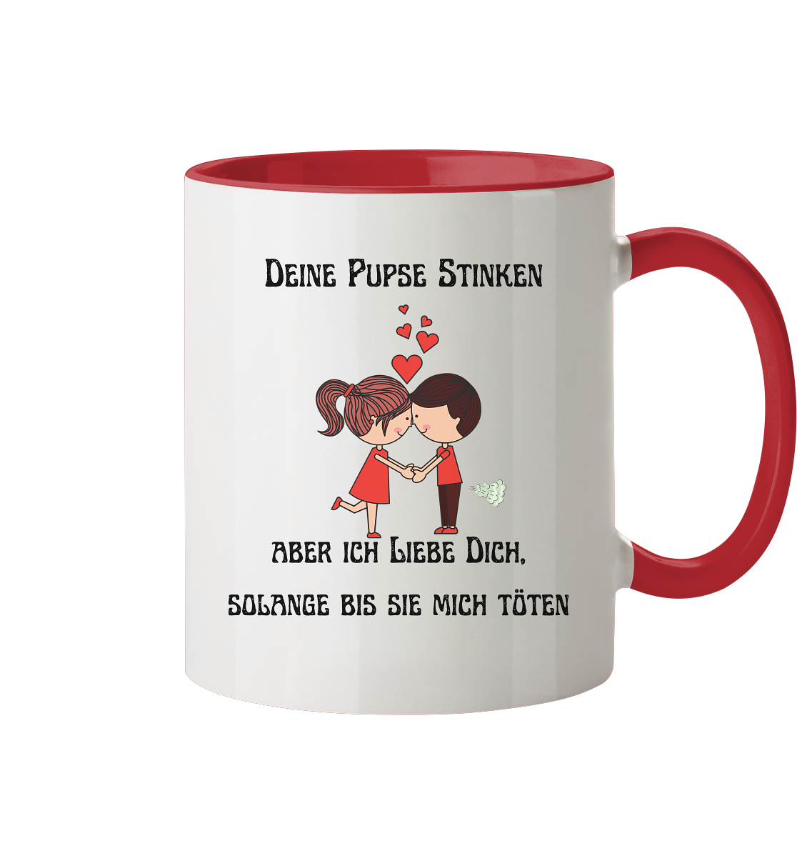 Für ihn Deine Pups stinken....... - Tasse zweifarbig